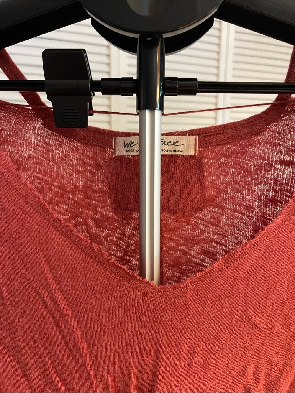 We The Free Women's Rust Red V-Neck Short Sleeve Top - Picture 3 of 10